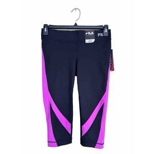 Fila Sport Performance Women’s Capri Wicking Leggings Size Small Black Hot Pink